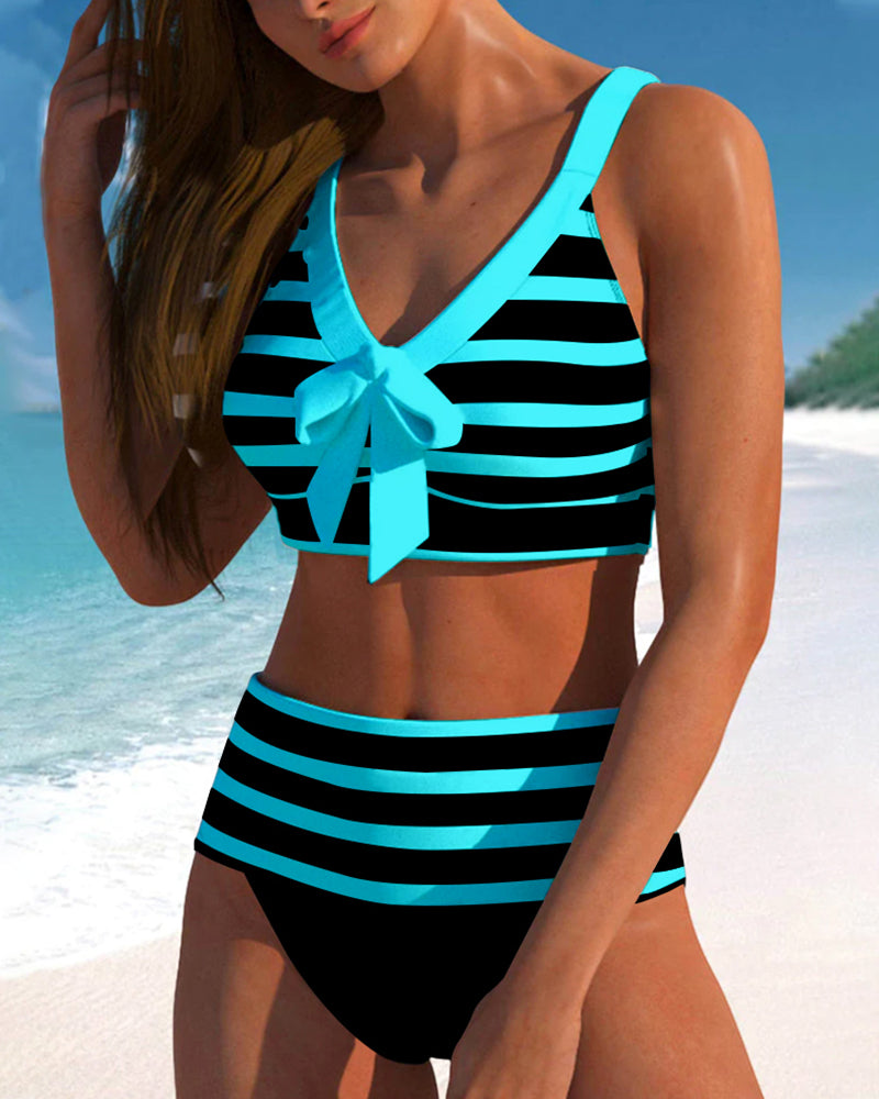 Lula® | High-Waisted Striped Bikini
