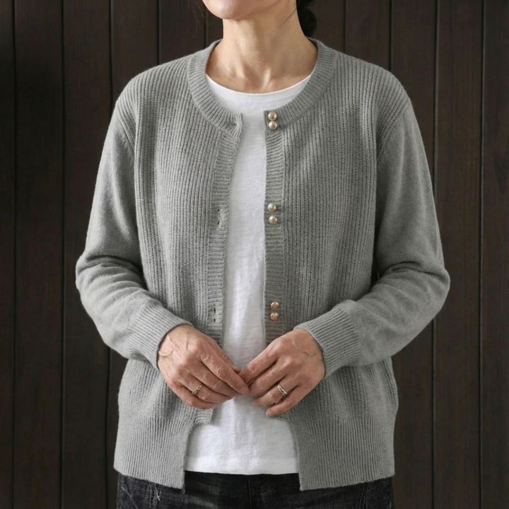 Elara | Pearl Button Cardigan