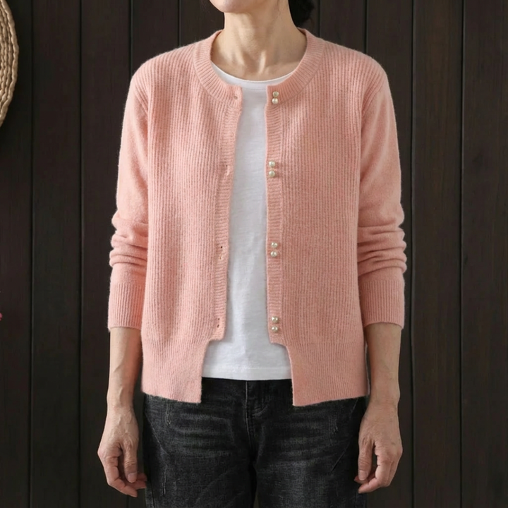 Elara | Pearl Button Cardigan