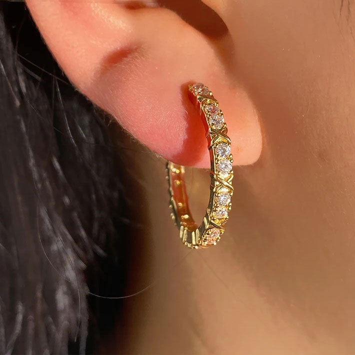 Aurelisse | Zirconia Cross Earrings 18K Gold