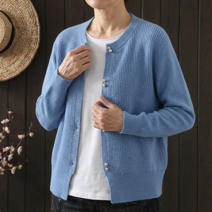 Elara | Pearl Button Cardigan