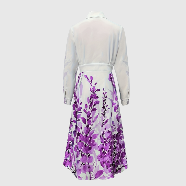 Maleanor | Garden-Print Long Sleeve Maxi Dress