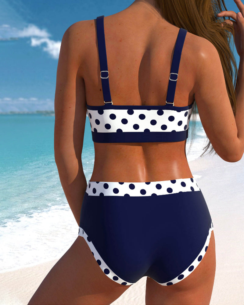 Liesbeth – High-waisted bikini with patchwork design