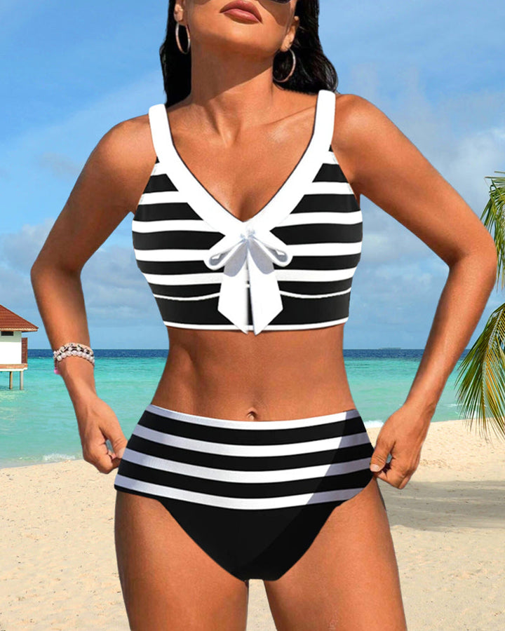 Lula® | High-Waisted Striped Bikini