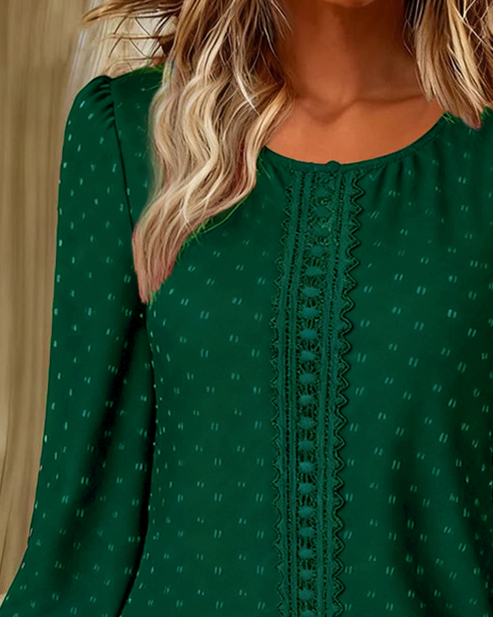 Myra | Elegant Puff-Sleeve Textured Detail Blouse