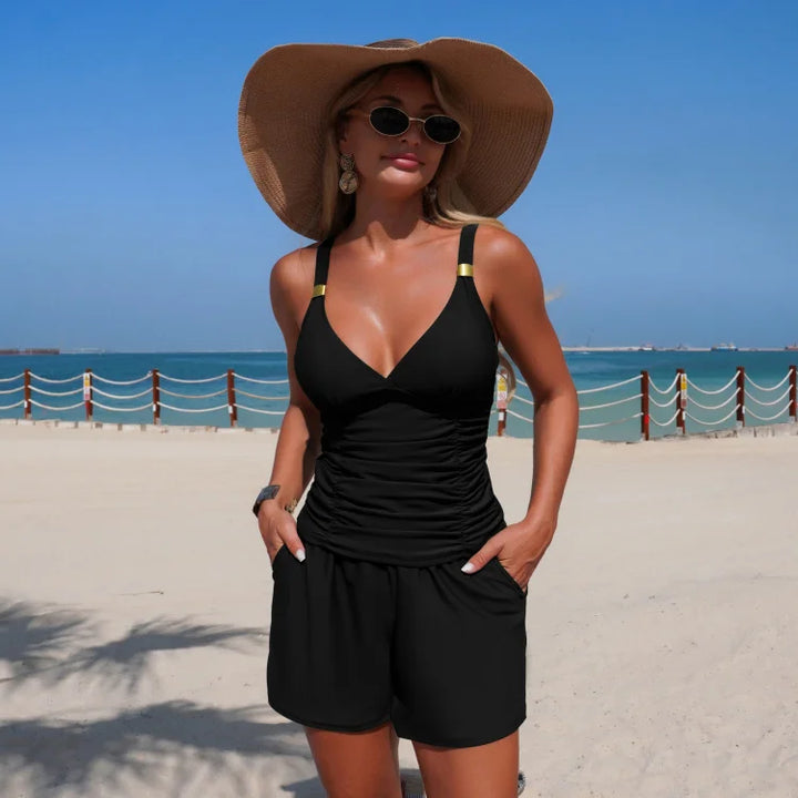 Harper | Ruffled Tankini Set with Pockets