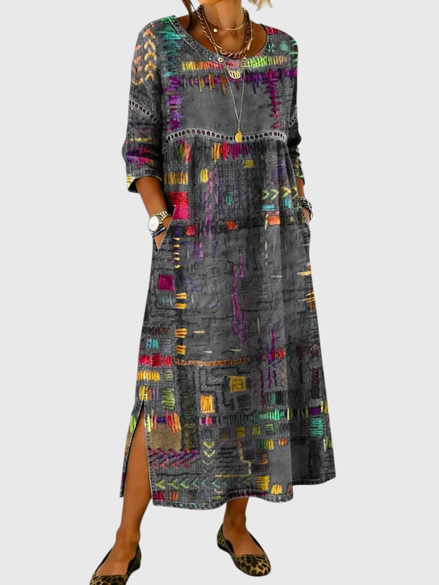 Amara™ | Effortless Patchwork Denim Dress