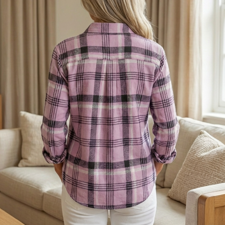 Madelyn™ | Soft Plaid Button-Down Shirt