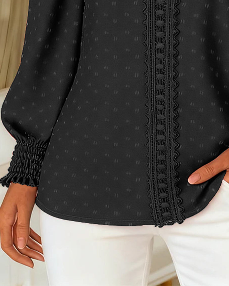 Myra | Elegant Puff-Sleeve Textured Detail Blouse
