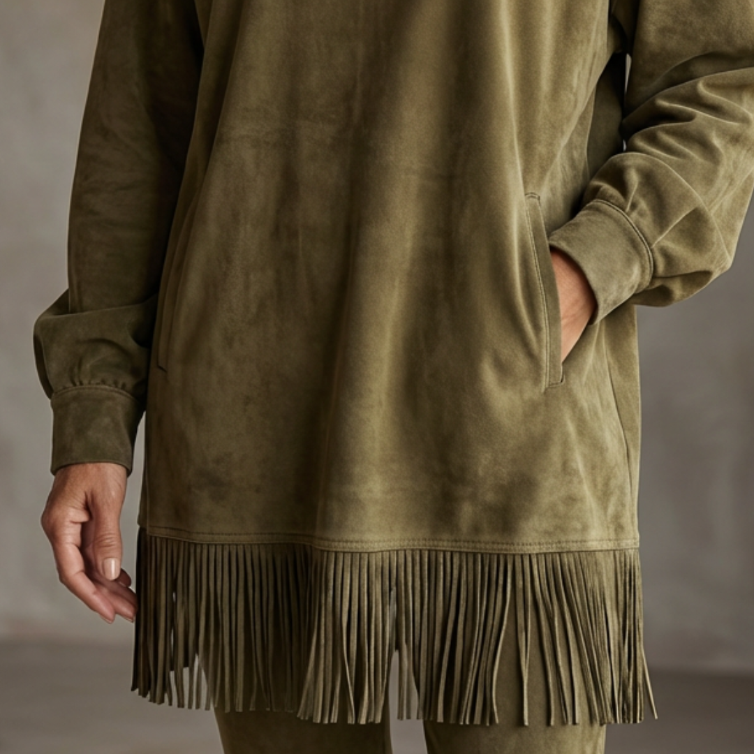 Sheri | Cozy Suede Fringe Dress