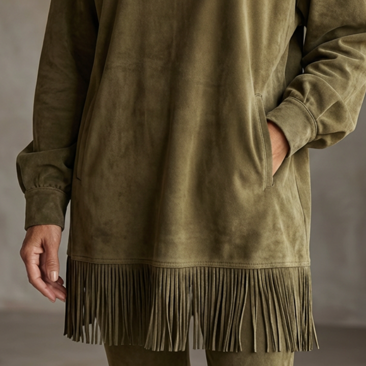 Sheri | Cozy Suede Fringe Dress