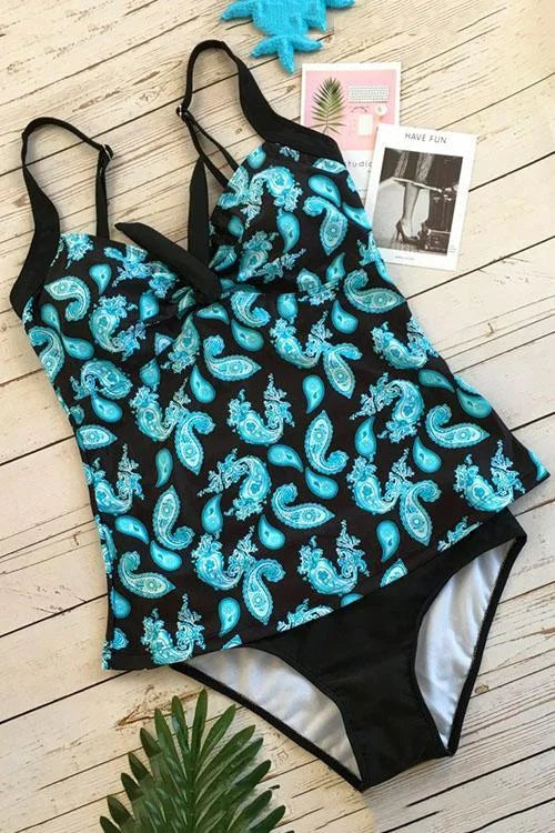Cascada | Paisley Bathing Suit Set that Covers the Belly