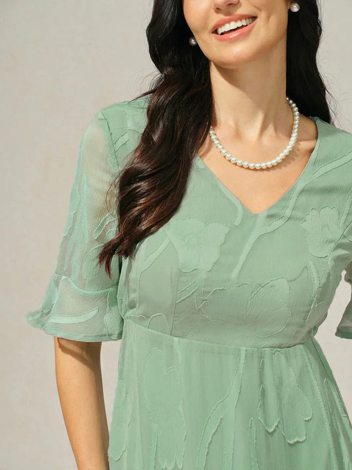Seraphina™ | Elegant Lace Flutter Sleeve Dress