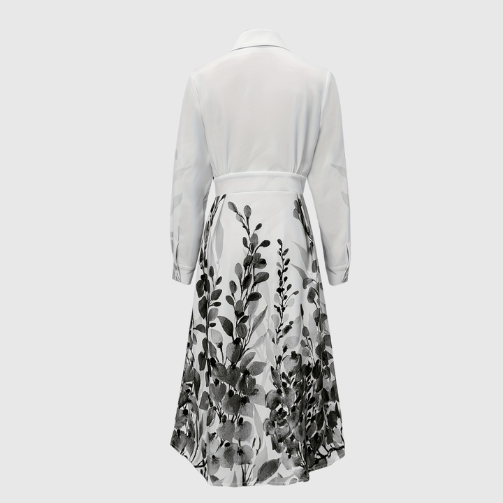 Maleanor | Garden-Print Long Sleeve Maxi Dress