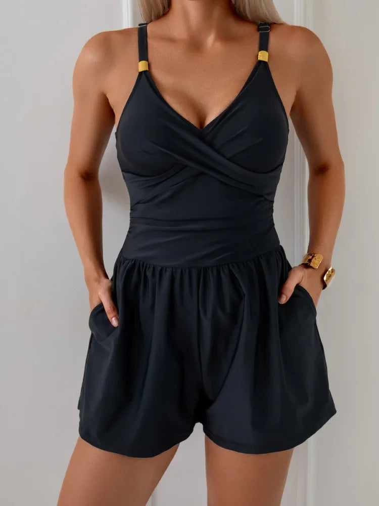 Sloane | Ruffled Bathing Suit with Pockets