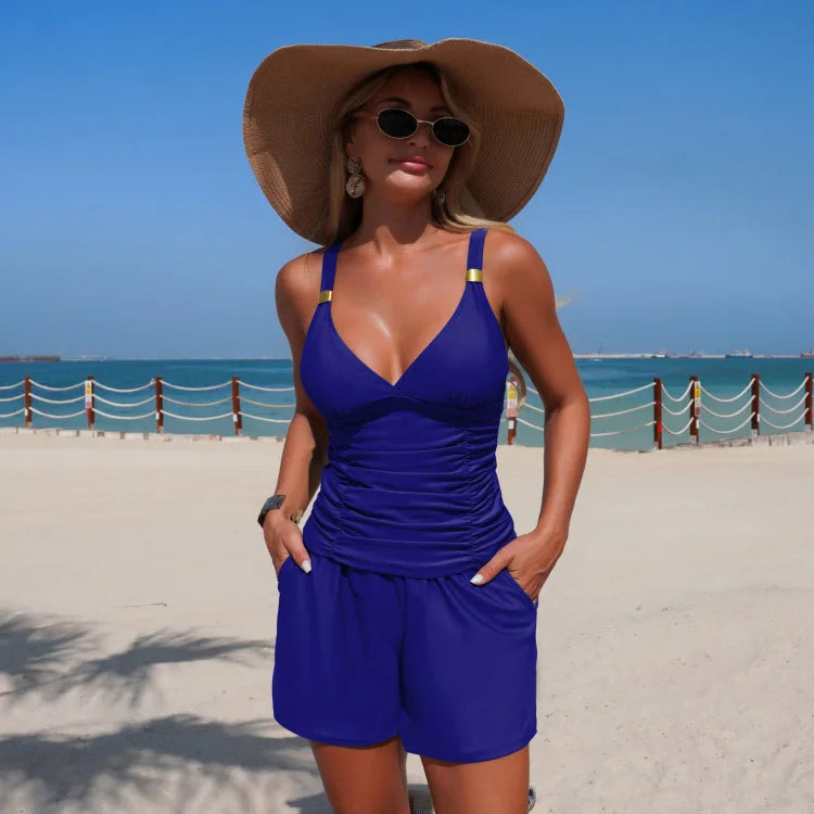Harper | Ruffled Tankini Set with Pockets
