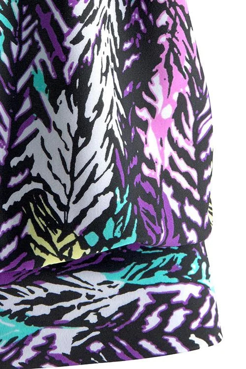 plume | Tankini set with feather print that covers the belly