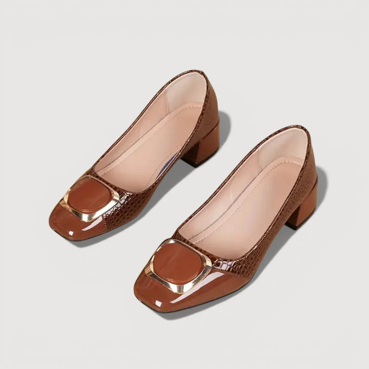 Livana | Croco Block Heels