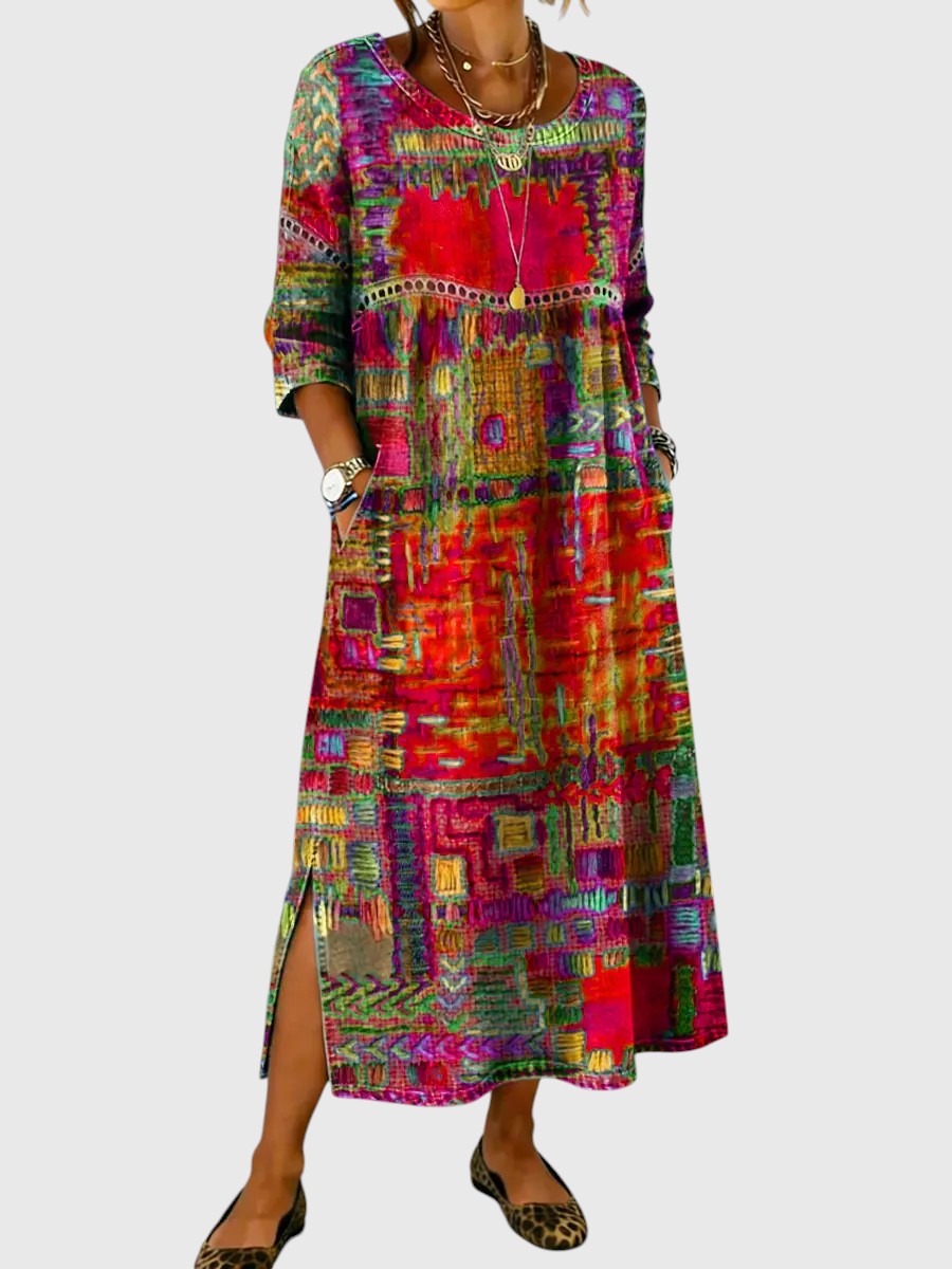 Amara™ | Effortless Patchwork Denim Dress