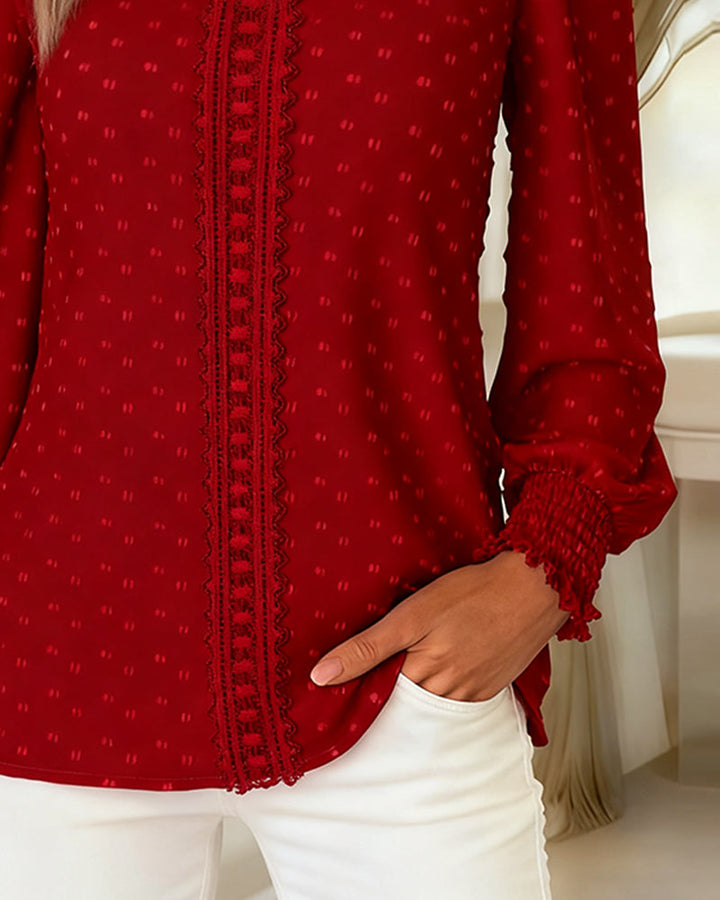 Myra | Elegant Puff-Sleeve Textured Detail Blouse