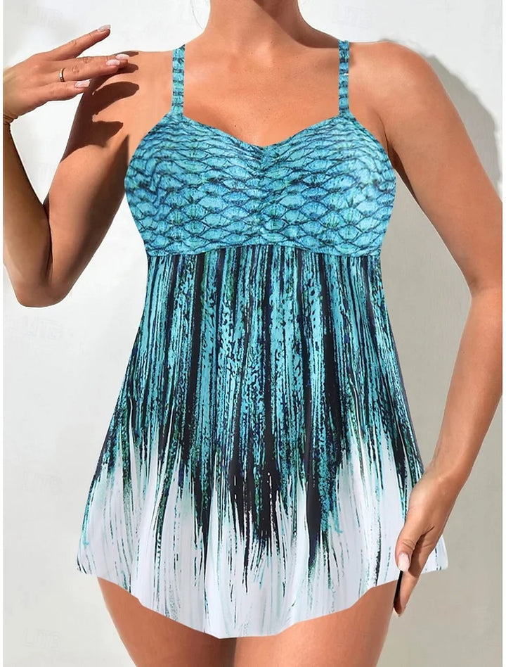 Pearl | Mermaid Print Swim Set with Tummy Coverage