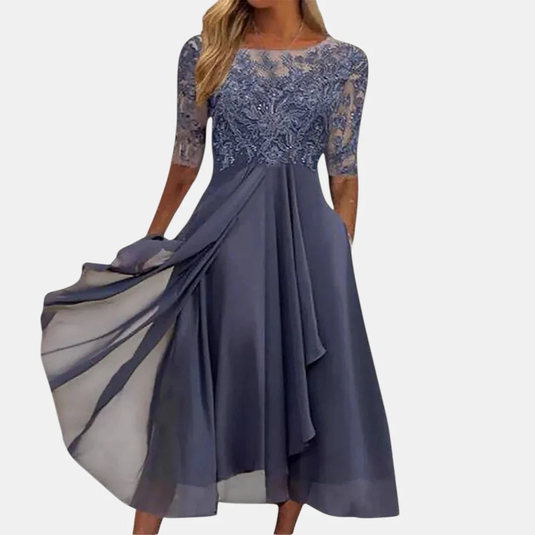 Zaria – The Flattering Lace Midi Dress