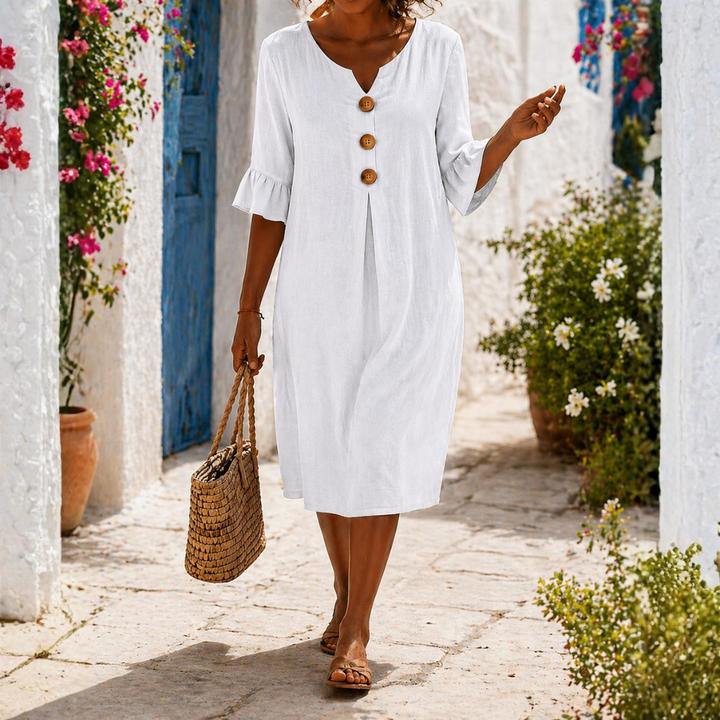 Elara™ | Breezy Floral Button Dress