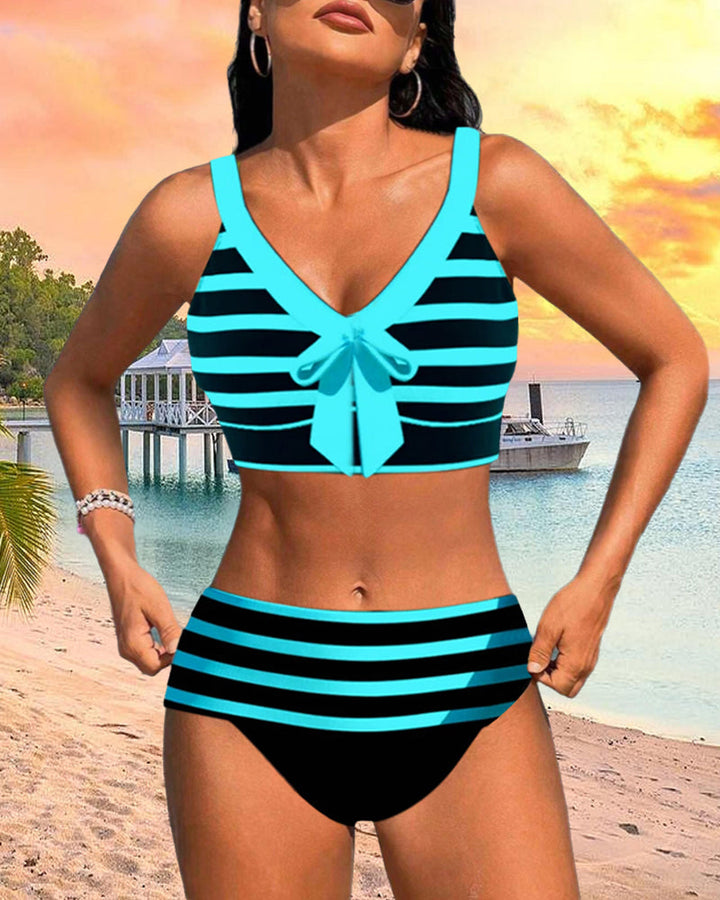 Lula® | High-Waisted Striped Bikini