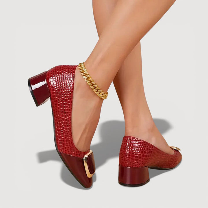 Livana | Croco Block Heels