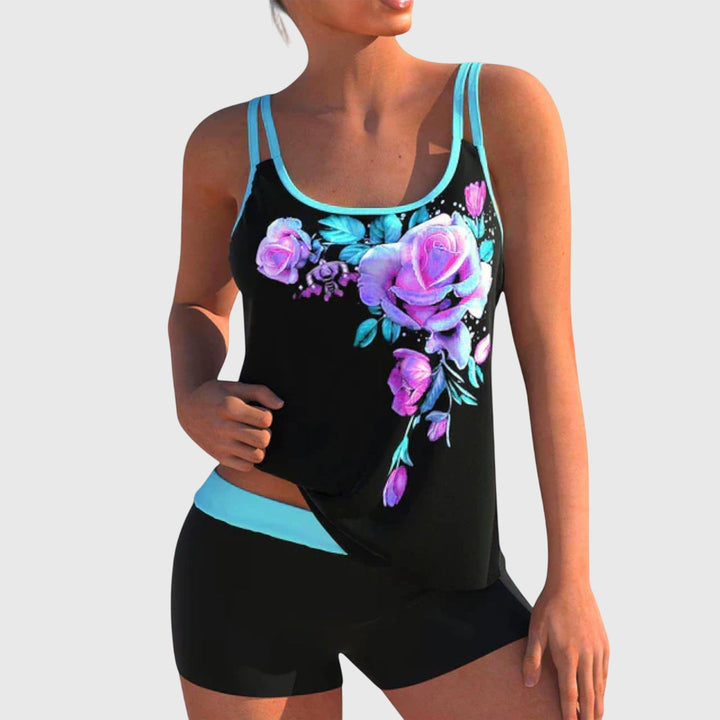 Flower | Floral Bathing Suit Set that Covers the Belly