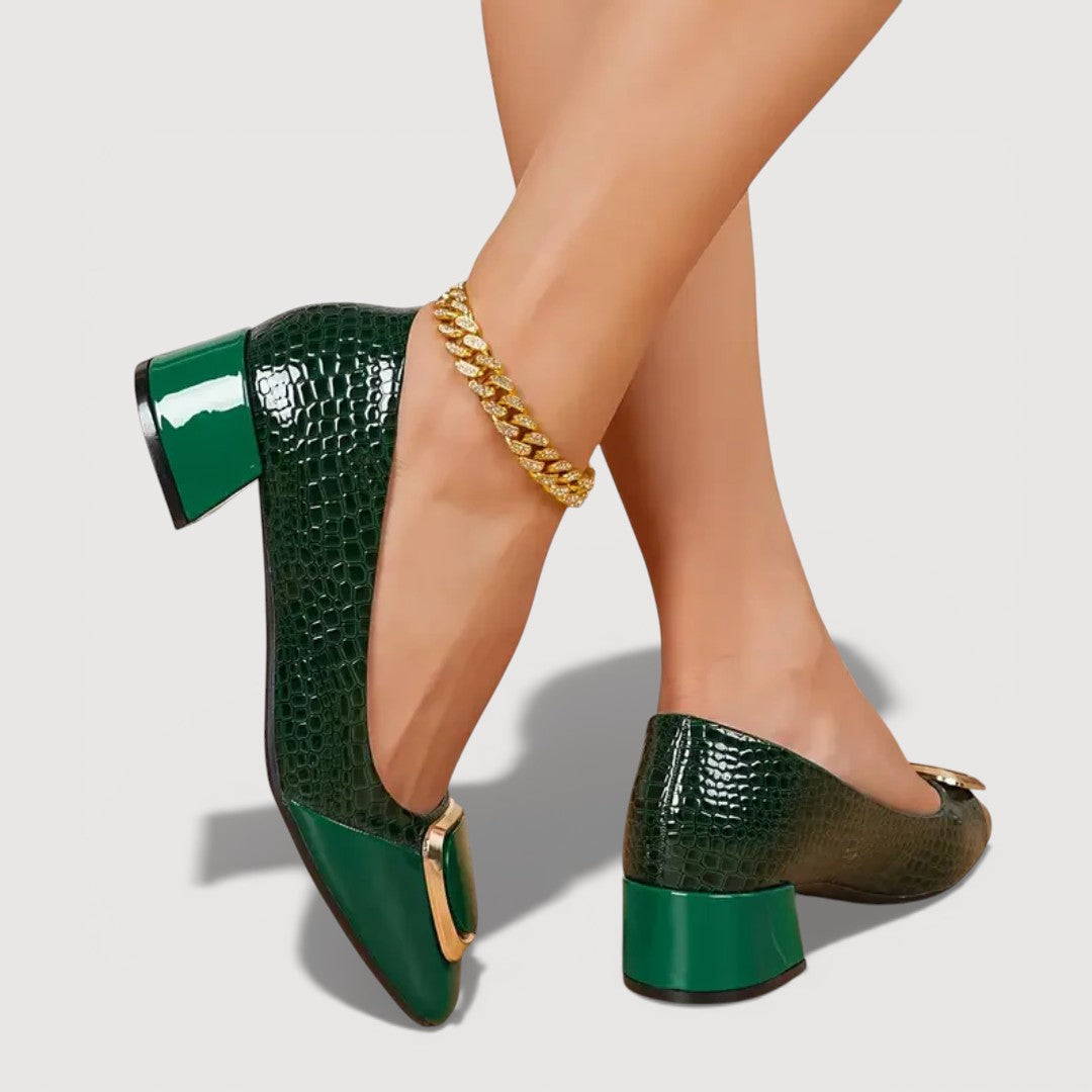 Livana | Croco Block Heels
