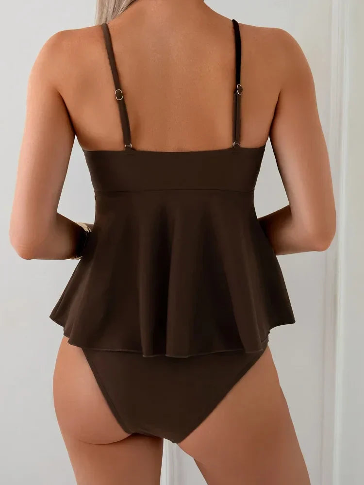 Coco | Peplum tankini set that covers the belly