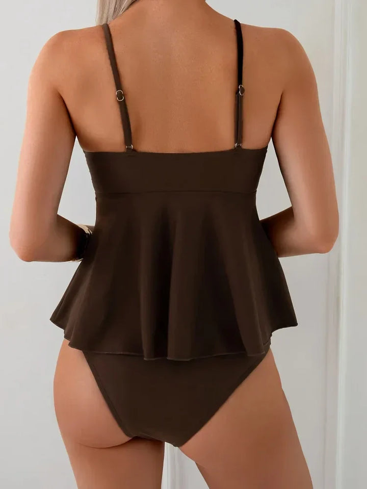 Coco | Peplum tankini set that covers the belly
