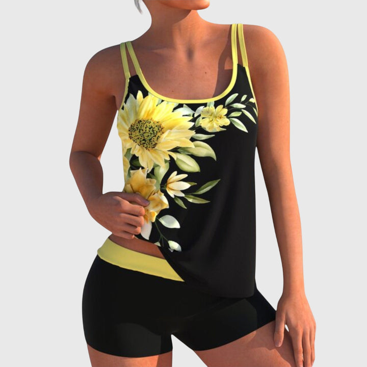Flower | Floral Bathing Suit Set that Covers the Belly