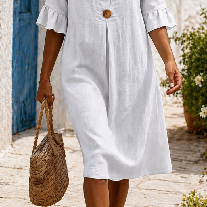 Elara™ | Breezy Floral Button Dress
