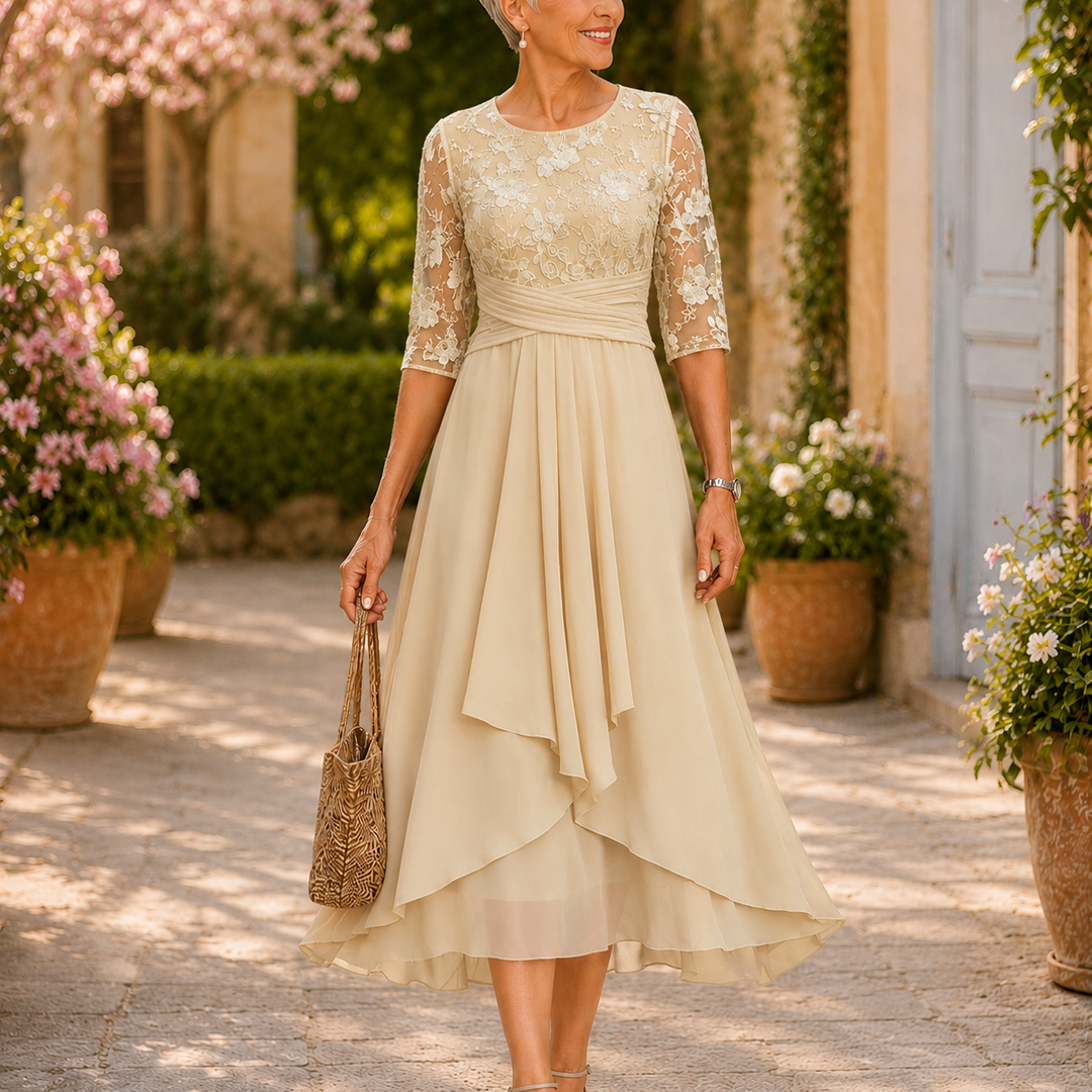 Marlowe™ | Elegant Lace Midi Dress