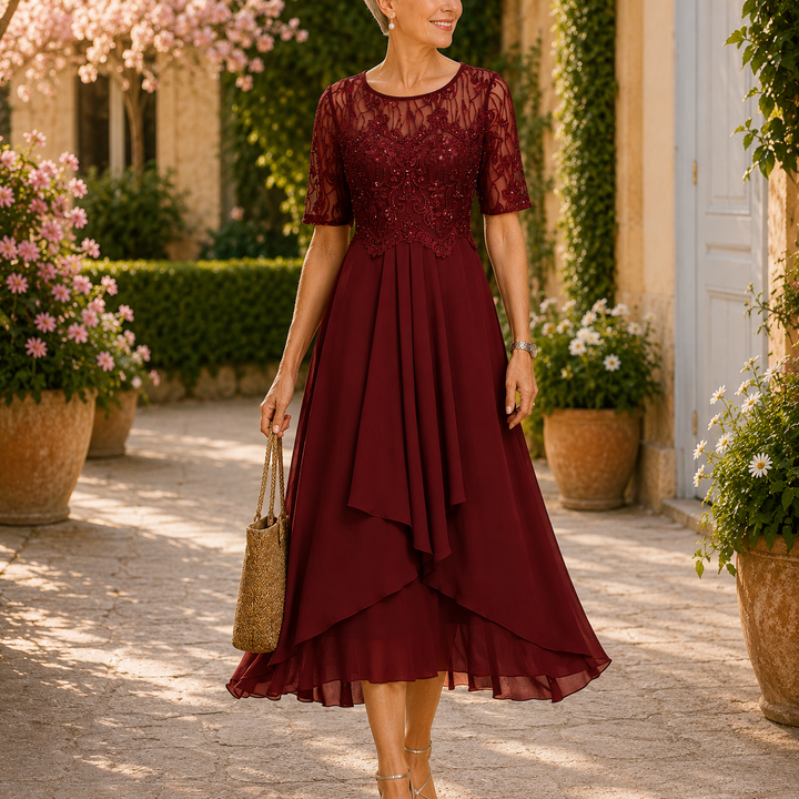 Marlowe™ | Elegant Lace Midi Dress