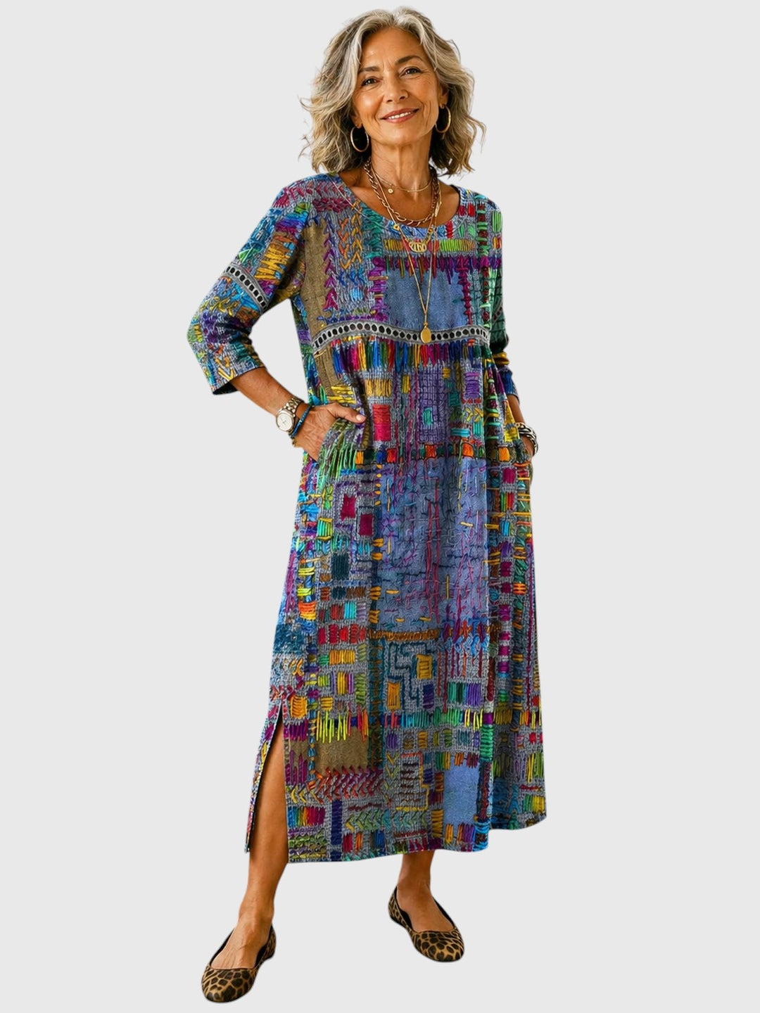 Amara™ | Effortless Patchwork Denim Dress