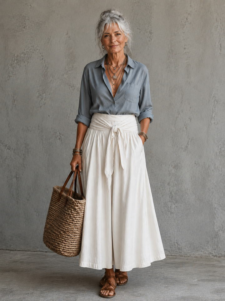 Vera™ | Elegant Two-Piece Set With Midi Skirt