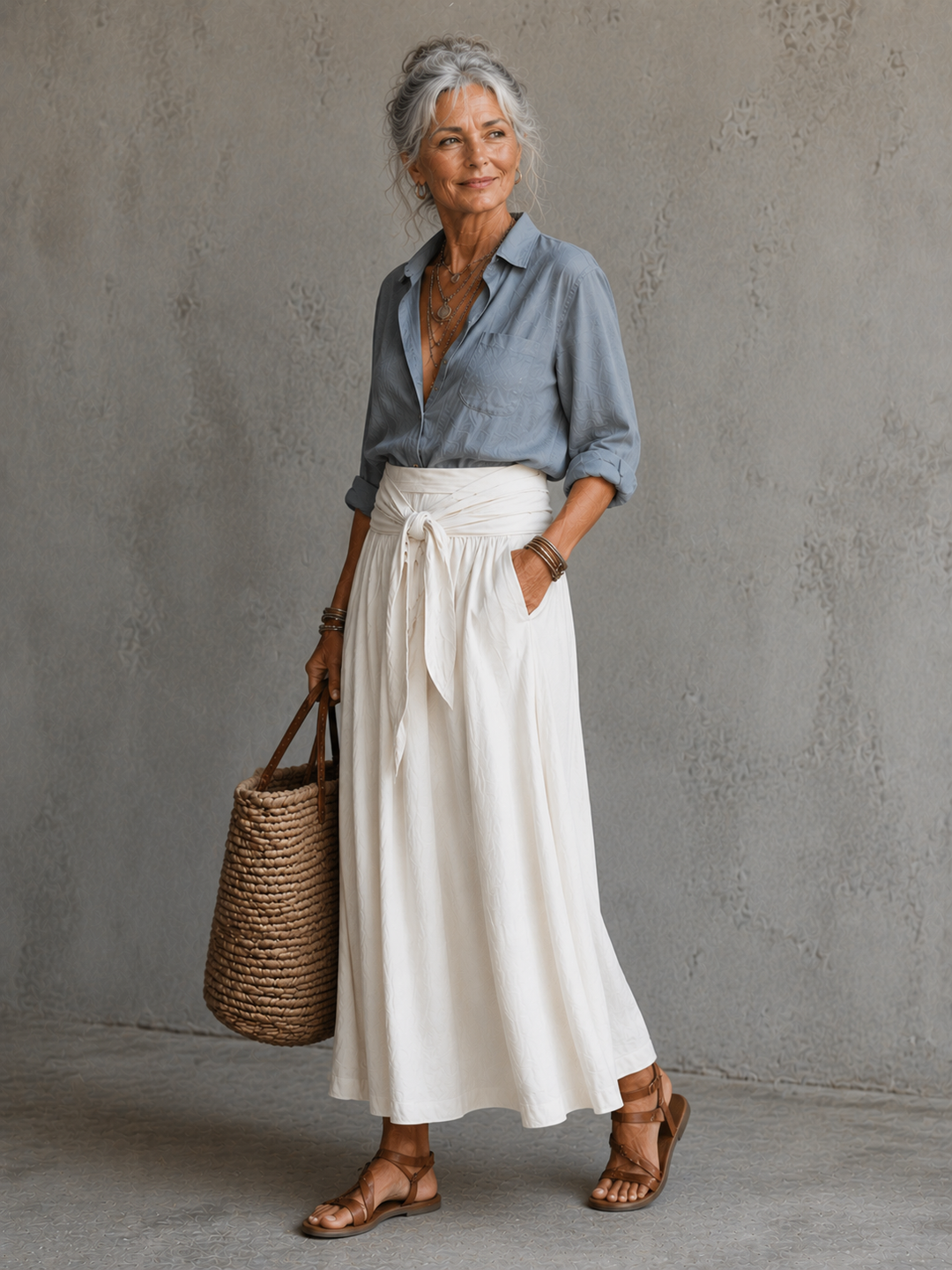 Vera™ | Elegant Two-Piece Set With Midi Skirt