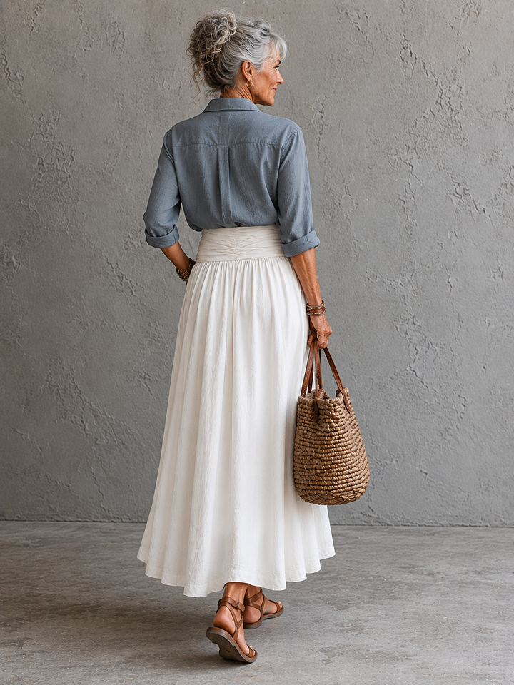 Vera™ | Elegant Two-Piece Set With Midi Skirt