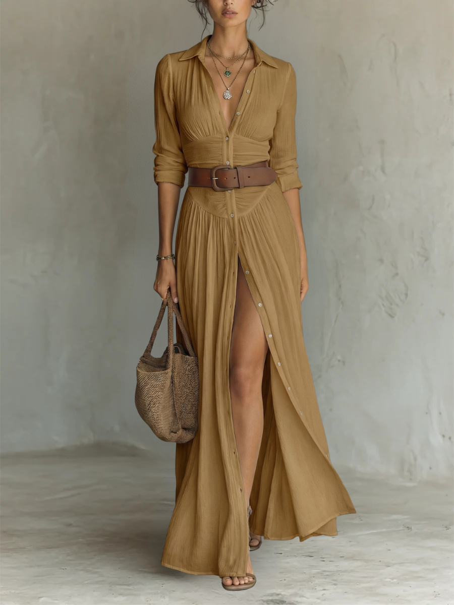 Eleanor™ | Classic Button-Front Maxi Dress