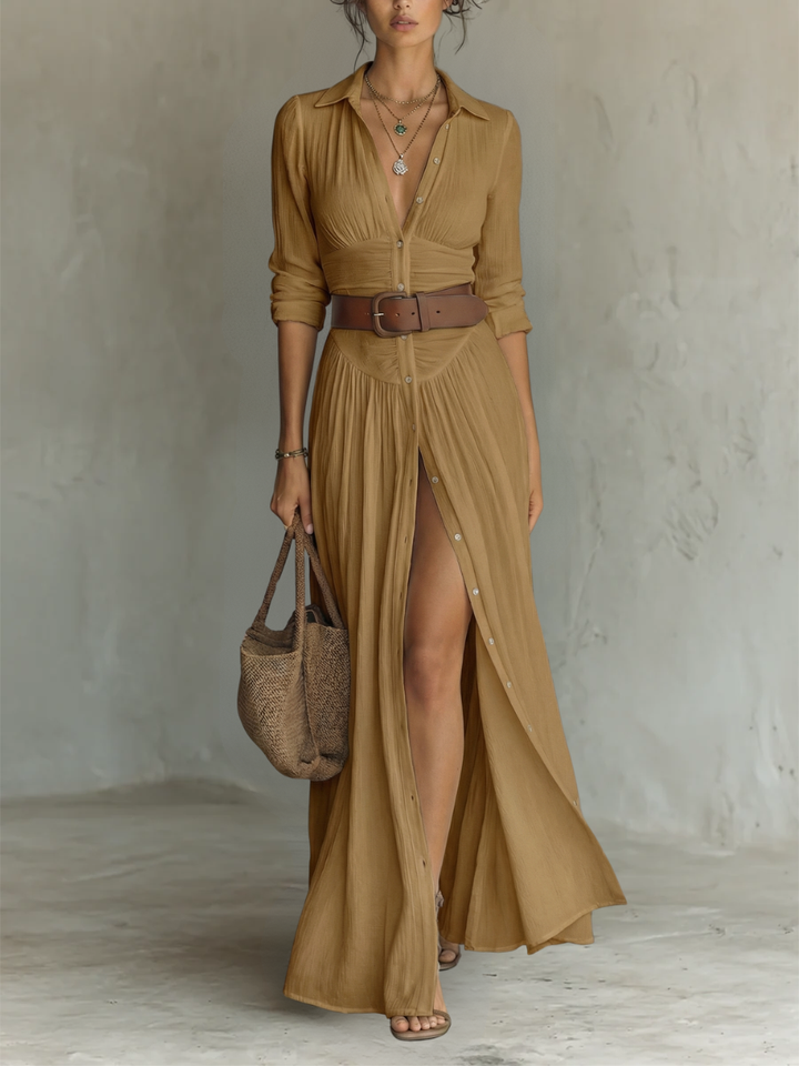 Eleanor™ | Classic Button-Front Maxi Dress