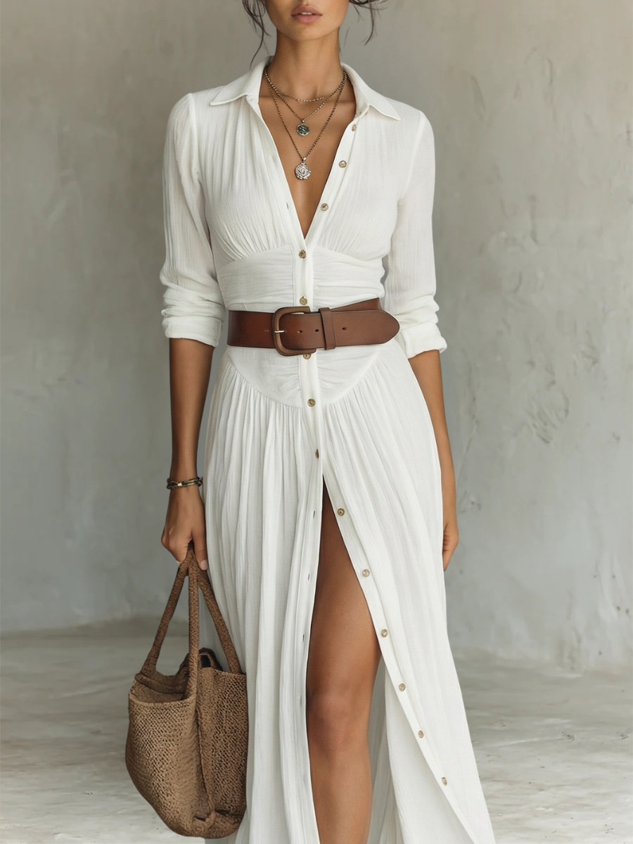 Eleanor™ | Classic Button-Front Maxi Dress