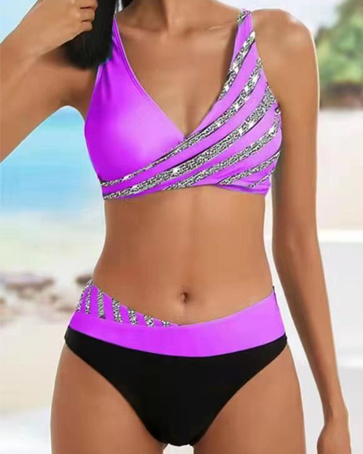 Mona – Bikini printed in warm tones