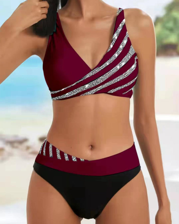 Mona – Bikini printed in warm tones