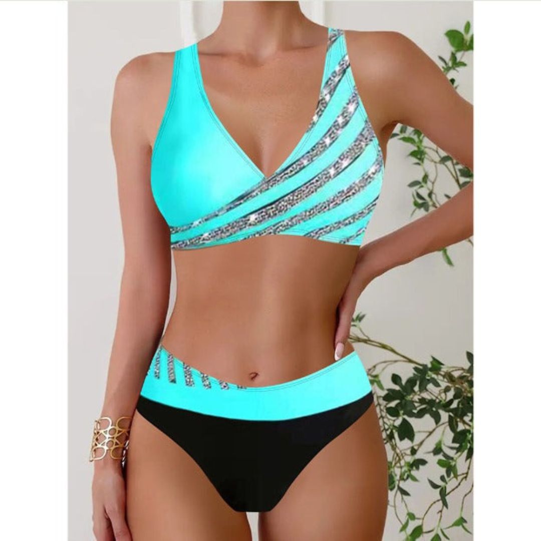 Zoë – Printed halter style bikini top