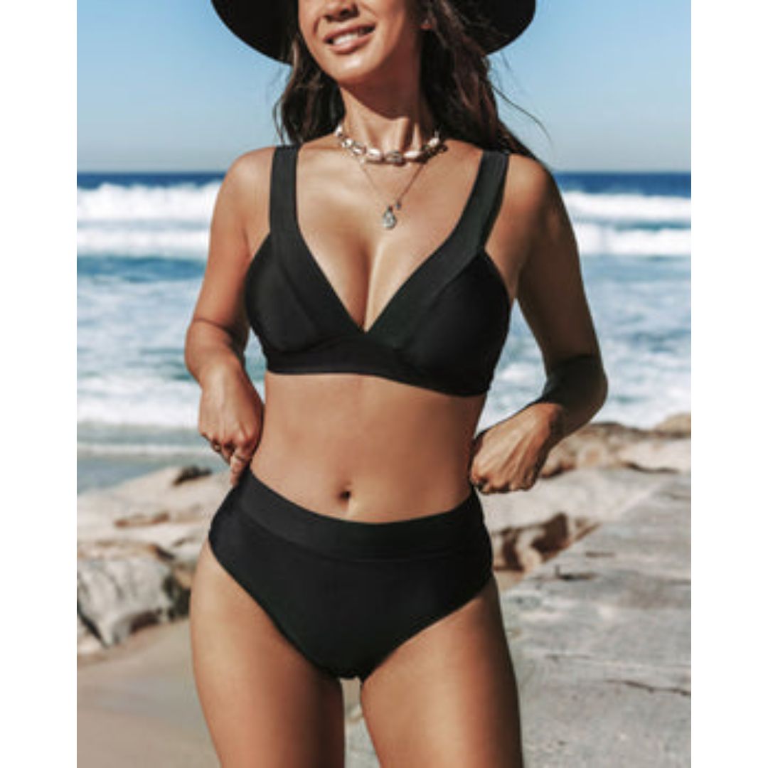 Hilde – Solid High-Waisted Swimsuit