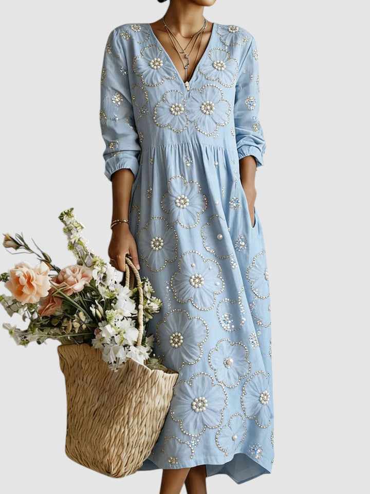 Eleanor™ Floral Cotton Midi Dress