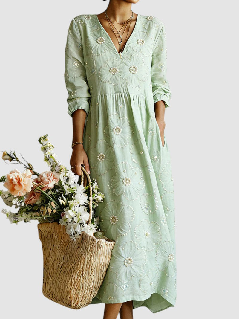 Eleanor™ Floral Cotton Midi Dress